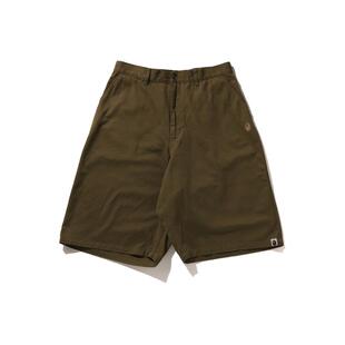 BAPE男装春夏同色系猿人刺绣纯色休闲短裤153002K