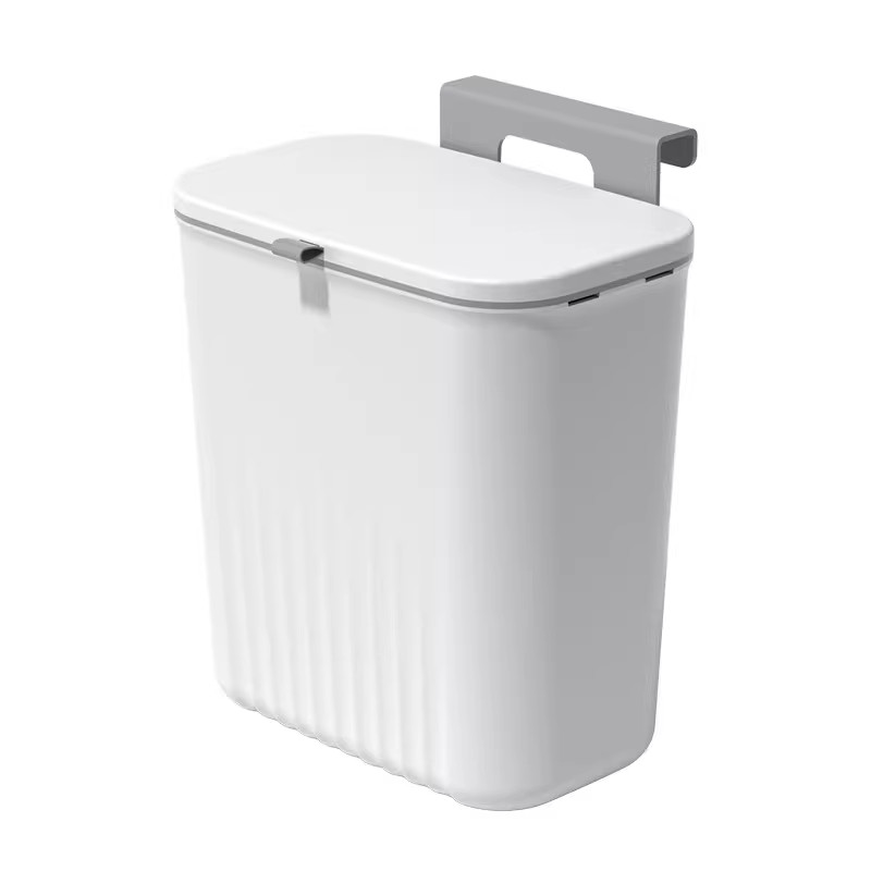 简约滑盖挂壁9L大容量垃圾桶