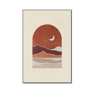 奶油风客厅软装挂画民宿酒店背景墙壁画卧室床头油画布装饰画竖款