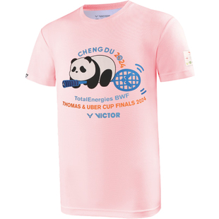 胜利VICTOR威克多羽毛球服男女款汤尤杯纪念恤文化衫速干TUC2402