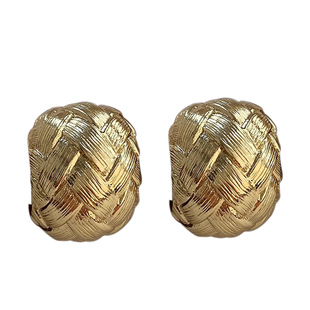 欧美复古高级感编织耳钉耳环925银针小众设计感耳饰2025新款女潮