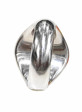 弘霞客男女足银时尚实心闭口戒指