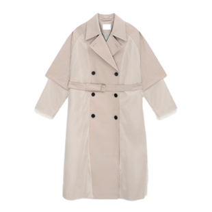 HARE外套女冬季新款时尚拼接网格显瘦气质日系毛呢大衣252169