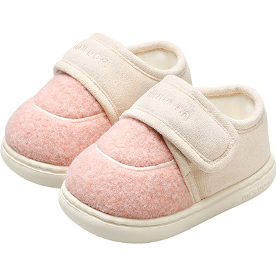 牧童简约儿童冬季宝宝棉拖鞋