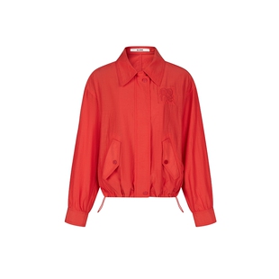 none 高端polo领休闲夹克外套女2025秋新款今年流行爆款抽绳外套