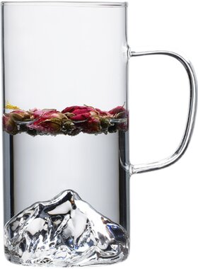 耐高温纯色观山300ml玻璃泡茶杯