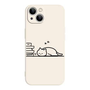加班猫咪iPhone17promax苹果16pro小米15华为mate70创意pura80简约防摔iqoo13适用oppofindx8s一加情侣手机壳