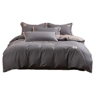 纯棉床上四件套高端全棉双拼被套床品枕套床单床笠三件套加厚简约