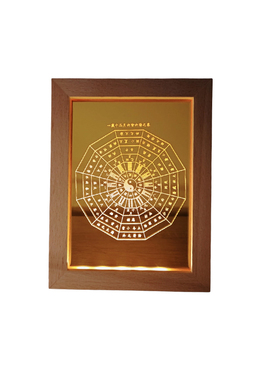 一岁十二月六阴六阳之象太极八卦图USB LED实木摆件灯氛围灯夜灯