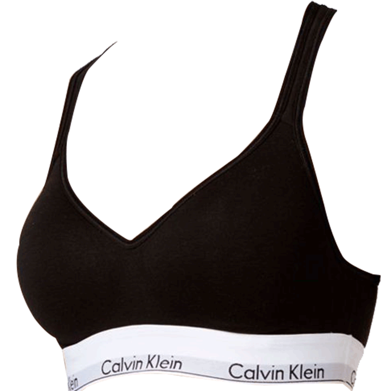 CK内衣女士文胸一体式交叉带无钢圈运动莫代尔棉运动背心QF1654