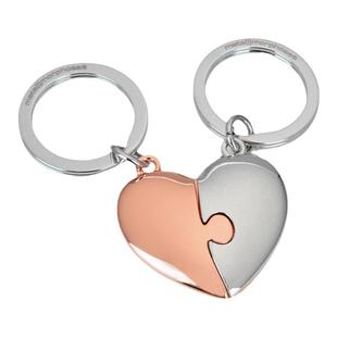 比利时拼图爱心合金钥匙扣挂件情侣时尚生日爱人情人一对定制礼物