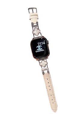 适用iwatchs10四叶草真皮表带