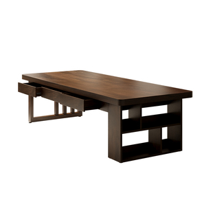 黑胡桃木带抽屉书桌南美胡桃木实木书桌客厅大板长书桌电脑书桌