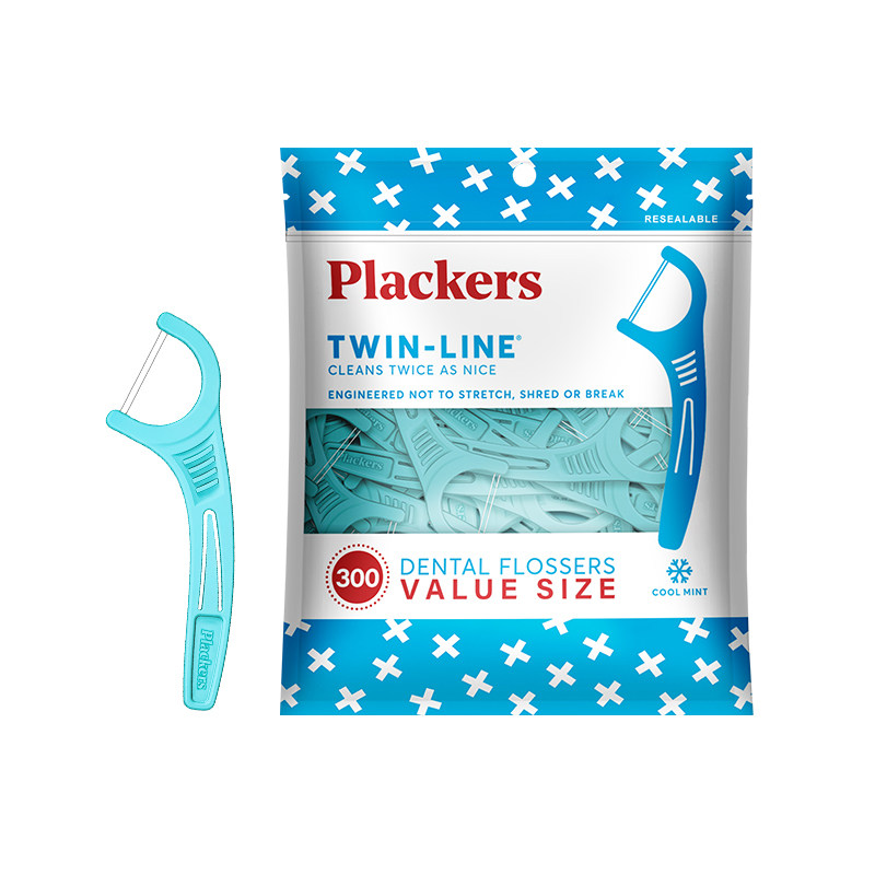 【囤货装】Plackers进口牙线双线大包装家庭装薄荷味牙线棒旗舰店