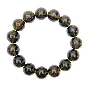 真品 天然天狼星玻璃陨石手串散珠圆珠太空冲击陨石手链时尚简约