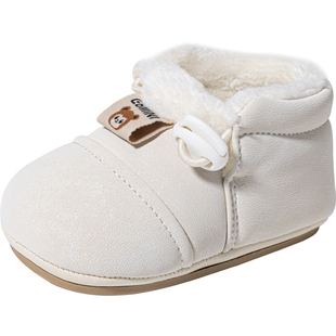 英贝米尼婴儿鞋子冬季加绒保暖鞋子6-12个月幼儿学前鞋软底宝宝鞋