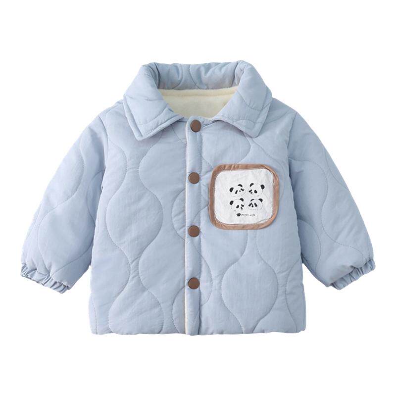 妙童岛儿童棉服冬季新款宝宝夹棉加绒加厚棉衣棉袄外穿立领小外套