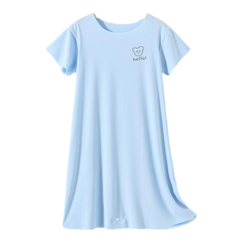 莫代尔宝宝睡衣裙夏季薄款男女中小婴幼儿童连体空调家居服睡袍袋