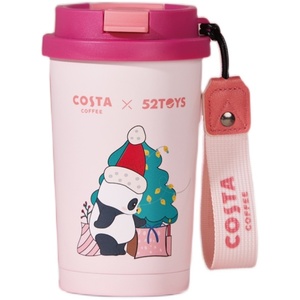 Costa圣诞杯熊猫pandroll联名款吨吨大容量吸管保温杯便携现货