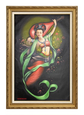 新中式敦煌飞天手绘油画装饰画