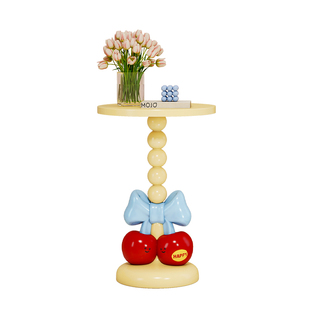 可爱奶油樱桃床头柜替代神器儿童房卧室床边家具带灯小桌子置物架