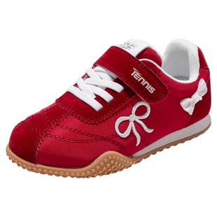 红蜻蜓女童鞋新款复古儿童运动鞋软底板鞋休闲红色德训阿甘鞋子