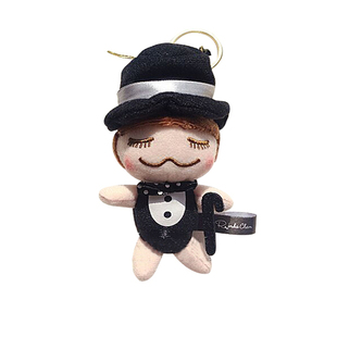 包邮日本reefur魔术师款梨花小黑帽绅士娃娃钥匙扣车包挂件挂饰