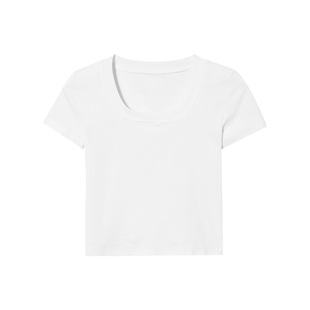 正肩T恤女短袖2026新款爆款夏天巨好看的上衣服短款修身显瘦薄款