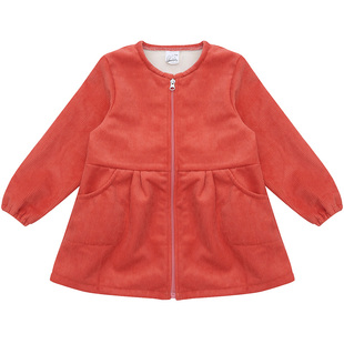 宝宝灯芯绒罩衣长袖女童羽绒服外穿防脏罩衫秋冬儿童加厚可爱护衣