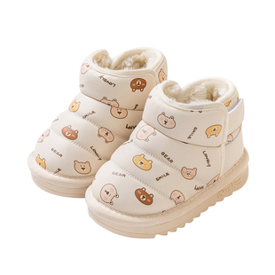 宝宝棉鞋男冬季保暖棉靴1一2-3岁4儿童鞋子女加绒冬款婴儿雪地靴