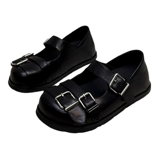 欧洲站乐魔LEMO2016春季新款玛丽珍真皮女鞋内增高豹纹一脚蹬女鞋