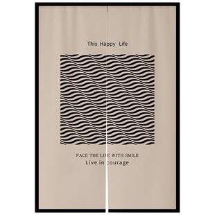 美式复古门帘卧室厨房隔断帘挂帘厕所卫生间隐私遮挡帘半帘免打孔