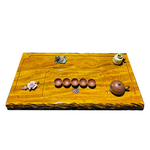 金丝楠木茶盘实木整块原木小型茶台简约家用花梨根雕排水茶海茶具