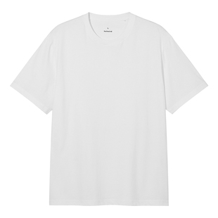 热风男士白色短袖T恤上衣2026年夏季新款基础款柔软棉舒服短T恤