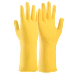 加厚耐用牛筋乳胶手套橡胶洗碗防水厨房胶皮耐磨劳保家务清洁工作