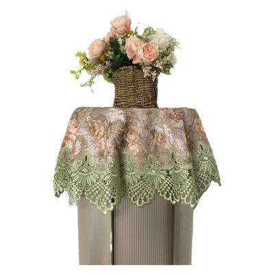 格力美的海尔空调防尘罩防尘盖布盖巾立式柜机圆形防尘布欧式蕾丝