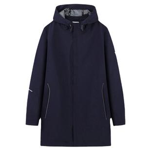 一线男装正品折扣奢华高端中长款连帽风衣纯色拉链休闲上衣外套男