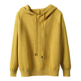 小耳出品【假日氛围】轻柔安迪纤绒丝连帽套头毛衣女秋冬针织上衣