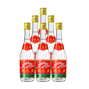 陕西西凤酒45度七两半凤香型西风纯粮食光瓶白酒整箱375ml*6瓶装