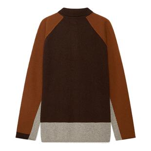 设计师品牌 IMMI 女士羊绒POLO领拼色针织上衣银泰百货 300124