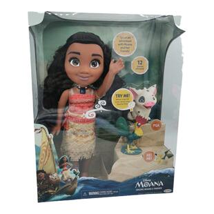 现货外贸迪士尼海洋奇缘moana莫阿娜娃娃公主发声光魔法项链玩具