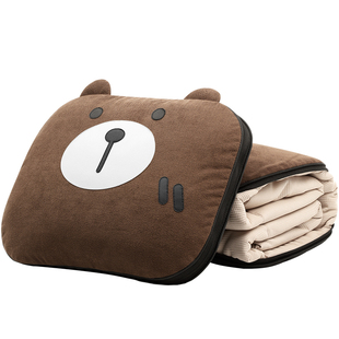 汽车抱枕被子两用车载高档卡通加厚二合一腰靠多功能空调被可折叠