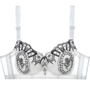 夏娃之秀内衣女士性感蕾丝下厚上薄款小胸聚拢美背上托聚拢文胸罩