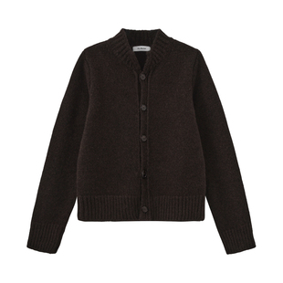 Kip Market 25AW秋冬row风全羊毛针织开衫外套气质休闲宽松毛衣女