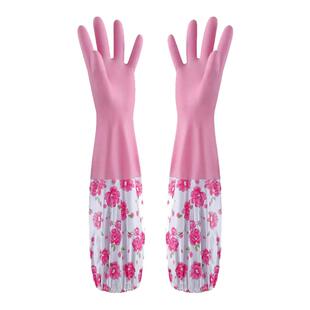 洗碗手套女加绒加厚防水橡胶厨房洗衣服专用干活胶皮塑胶家务耐用