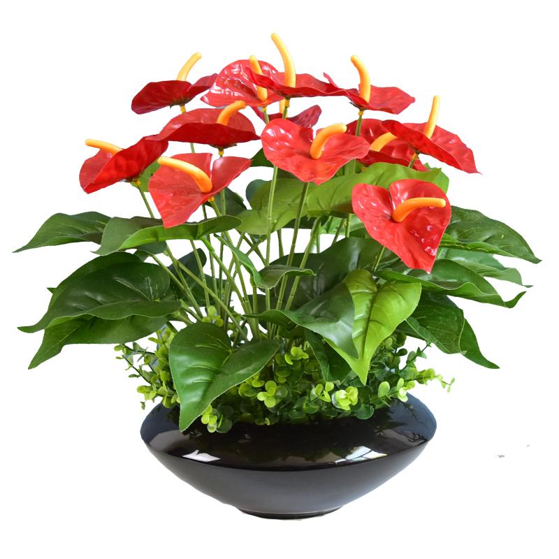 红掌仿真植物假花绿植盆栽装饰品