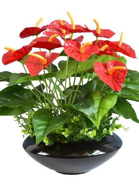 红掌仿真植物假花绿植盆栽装饰品