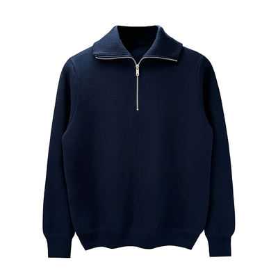 套头针织衫半高拉链时尚高端毛衣