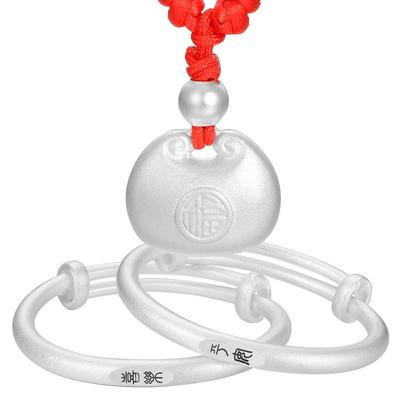 古法实心宝宝银饰爱贝贝足银