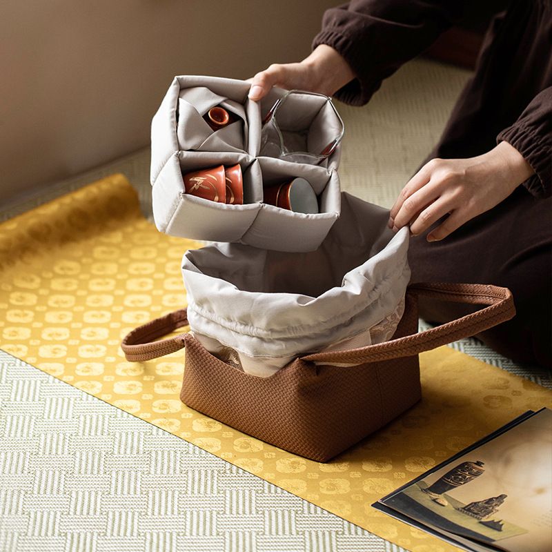 高档皮质户外旅行茶具收纳便携包装杯礼盒茶事包包盖碗茶茶壶布袋